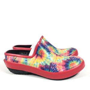 BOGS Slip On Patch Garden Clog Rain Shoe Tie Dye Multicolor
